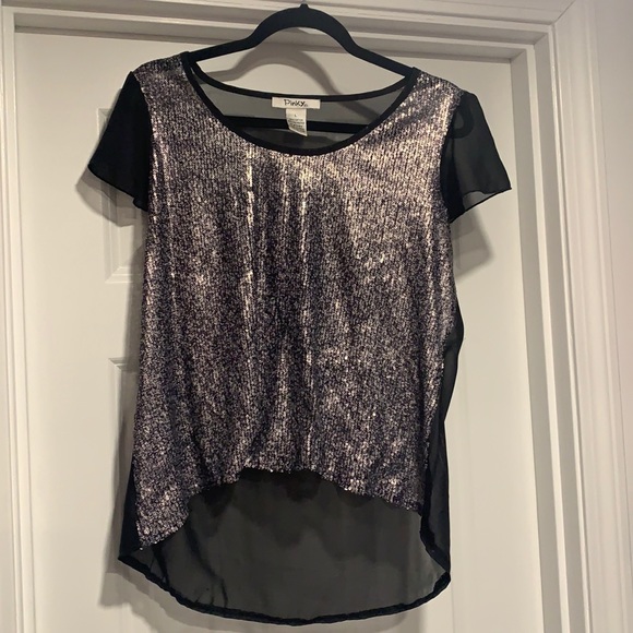 Pinky sequin sheer top - Picture 1 of 3